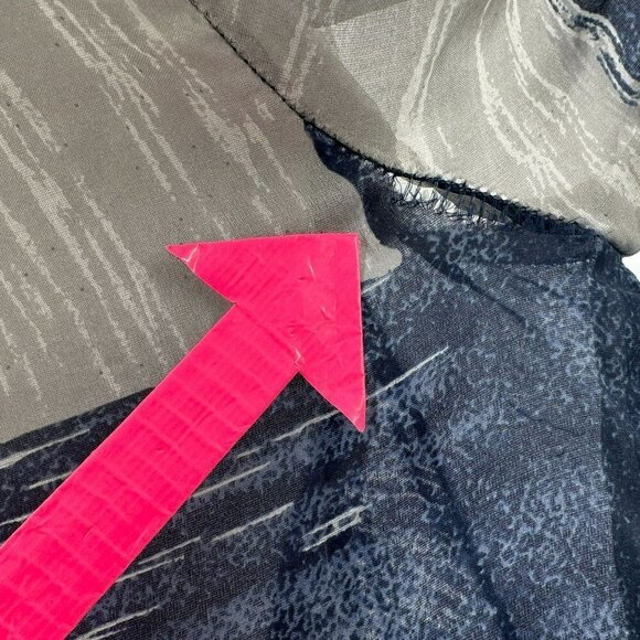 Lee Mathews Silk Oversized Check Blue Gray Sheer Button Jacket Womens 4-6 - Picture 8 of 10